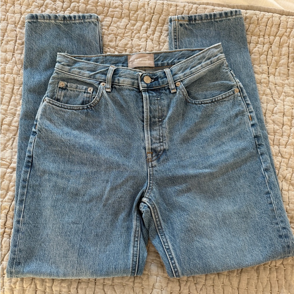 Everlane The High Rise Cheeky Straight Jeans Light/Mid Wash 27 Regular - Picture 2 of 7
